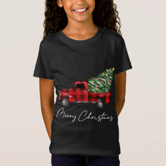 Plaid Rode Vrachtwagen Kerstmis Vrolijke Kerstmis T-shirt