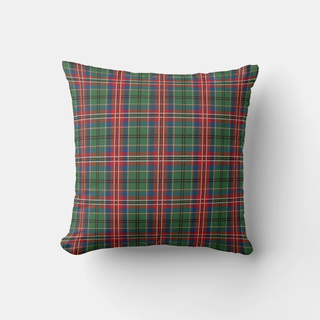 Plaid Rood en Groen Check Tartan Kussen (Voorkant)