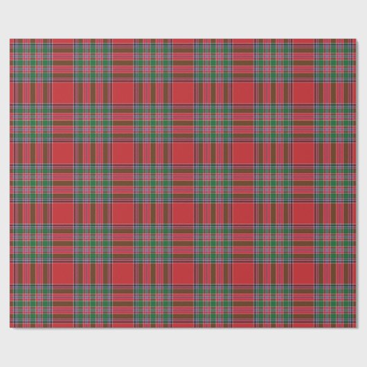 Plaid Rood Groen Elegant Tartan Cadeaupapier (Vlak)