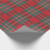 Plaid Rood Groen Elegant Tartan Cadeaupapier (Hoek)