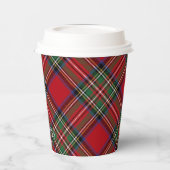 Plaid Rood Groen Rustiek Classic Stewart Tartan Papieren Bekers (Links)