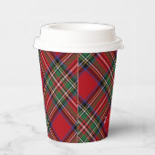 Plaid Rood Groen Rustiek Classic Stewart Tartan Papieren Bekers (Rechts)