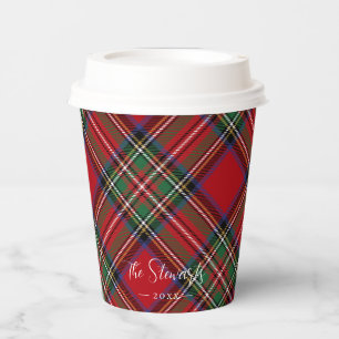 Plaid Rood Groen Rustiek Classic Stewart Tartan Papieren Bekers