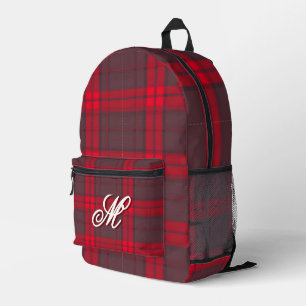 Plaid Rood Traditioneel Tartan Modern Collectie Bedrukte Rugzak
