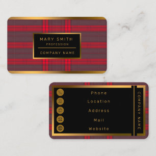 Plaid Rood Traditioneel Tartan Modern Collectie Visitekaartje