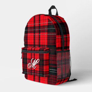 Plaid Rood Traditioneel Tartan Populair Collectie Bedrukte Rugzak