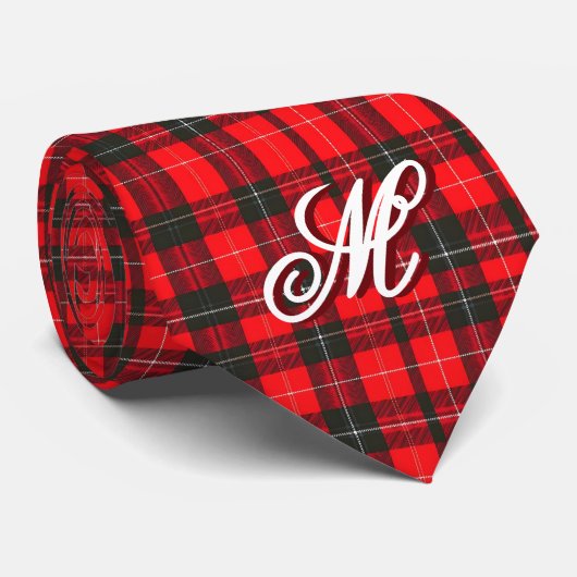 Plaid Rood Traditioneel Tartan Trendy Collectie Stropdas (Opgerold)