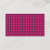Plaid rose, carte de visite grunge de tableau (Dos)