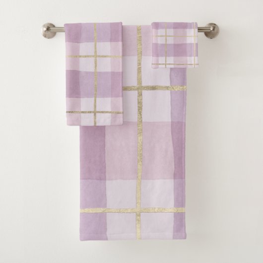 Plaid rose d'aquarelle d'or de lavande de pays (En situation)