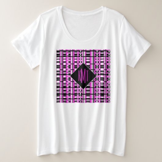 Plaid rose monogramme (Design devant)