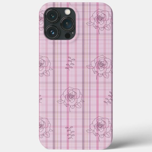 Plaid rose pink  Case-Mate iPhone case (Achterkant)
