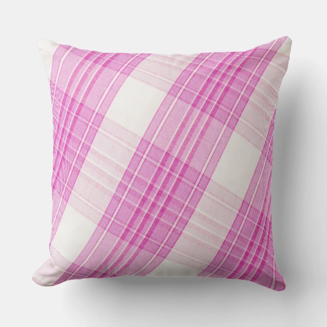 Plaid rose/Plum Plaid Coussin réversible (Recto)