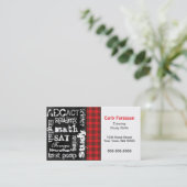 Plaid rouge, carte de visite grunge de tableau (Debout devant)