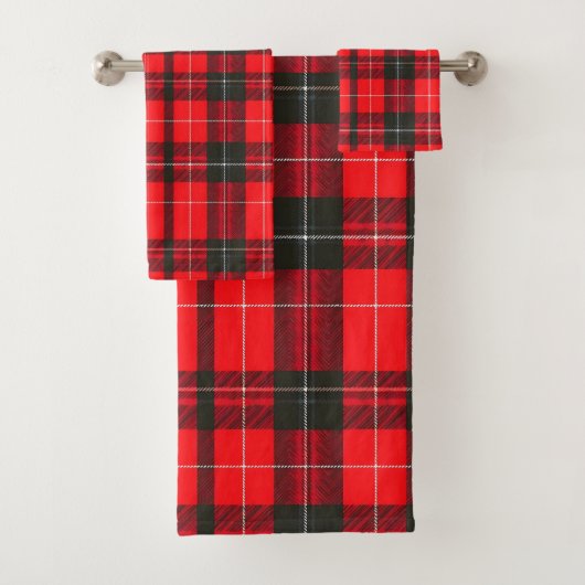 Plaid Rouge traditionnel Tartan Collection tendanc (En situation)