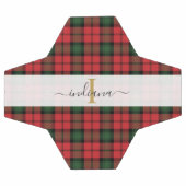Plaid Rouge Vert Tartan Monogramme Script Nom (Plat)