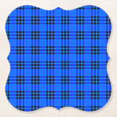 Plaid Royal Blauw Zwart Controles Patroon-57686 Kartonnen Onderzetters (Voorkant)