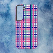 Plaid Roze Blauwgroen Navy Blauw Paarse Samsung Galaxy Hoesje