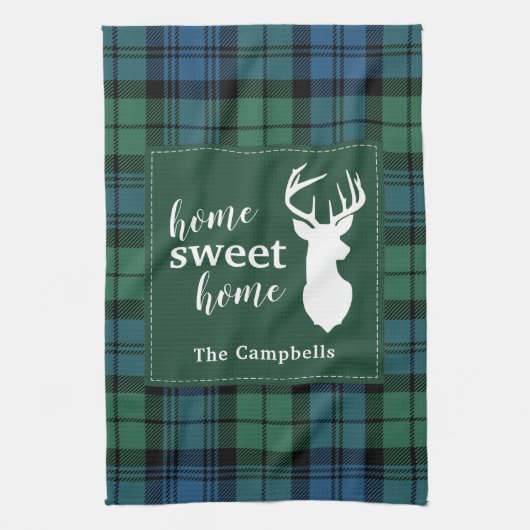 Plaid Rusical Custom Clan Campbell Tartan Theedoek (Verticaal)
