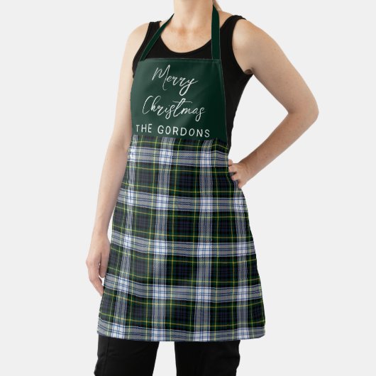 Plaid Rustic Clan Gordon Tartan Script personalise Schort (Insitu)
