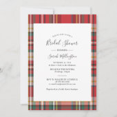 Plaid Rustic Modern Bruiloftsscript Kaart (Voorkant)