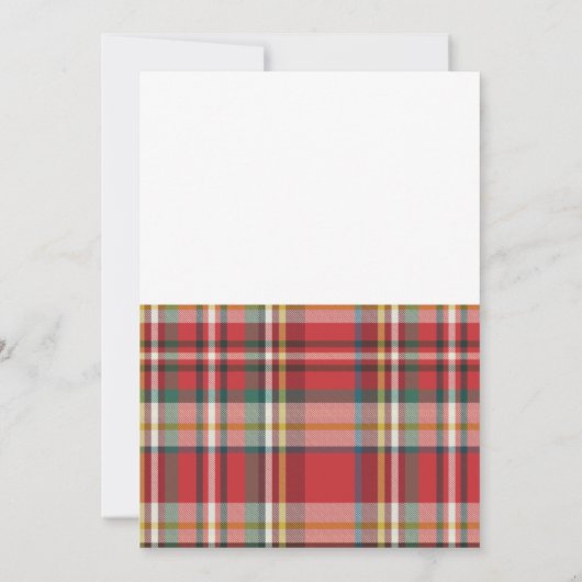 Plaid Rustic Modern Bruiloftsscript Kaart (Achterkant)
