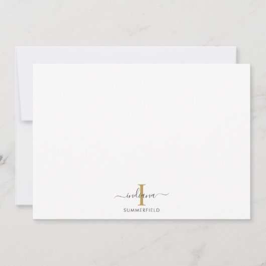 Plaid Rustic Monogram Schotse ruit Notitiekaartje (Voorkant)