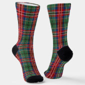 Plaid Rustic Red Green Check Tartan Sokken (Gebogen)