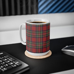 Plaid Rustic Red Stewart Verjaardags Tartan Koffiemok