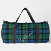 Plaid Rustiek Campbell Groen Blauw Monogram Tartan Plunjezak (Voorkant)