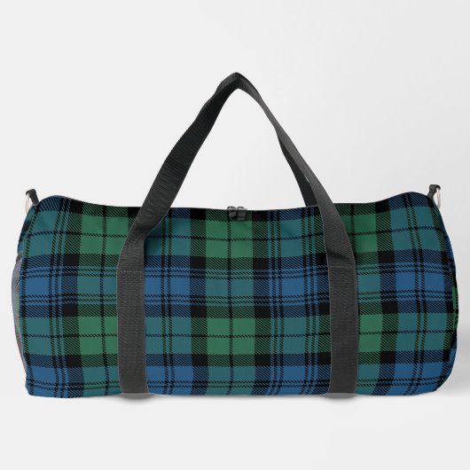 Plaid Rustiek Campbell Groen Blauw Monogram Tartan Plunjezak (Achterkant)