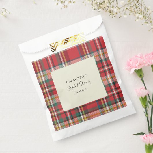 Plaid Rustiek Rood Check Vrijgezellenfeest Bedankzakje (Gezegeld)