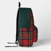 Plaid Rustiek Rood en Groen Stewart Tartan Bedrukte Rugzak (Links)