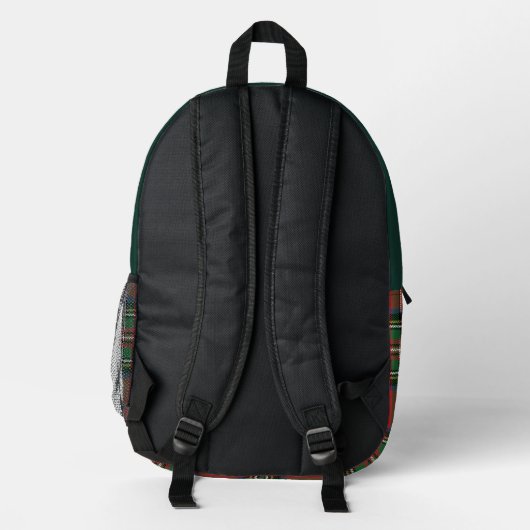 Plaid Rustiek Rood en Groen Stewart Tartan Bedrukte Rugzak (Achterkant)