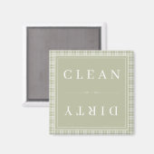 Plaid Sage Groene Schone of Vuile Vaatwasser Magneet (Voorkant / Achterkant)