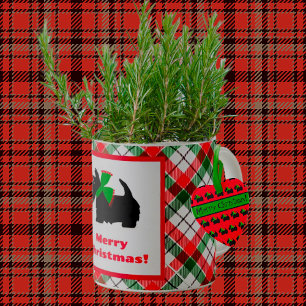 Plaid Scotty Dog Vrolijk Kerstfeest Koffiemok