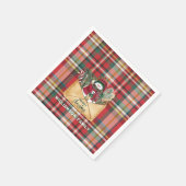 Plaid Script Kerst Custom Familie Rustiek Papier Servet (Hoek)