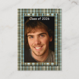 Plaid Senior Class of Change Huidig jaar Foto Contactkaartje