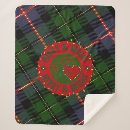 Plaid Sherpa Blanket Merry & Bright (Devant)