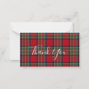 Plaid Stewart Tartan Klant Bedankt Notitiekaartje