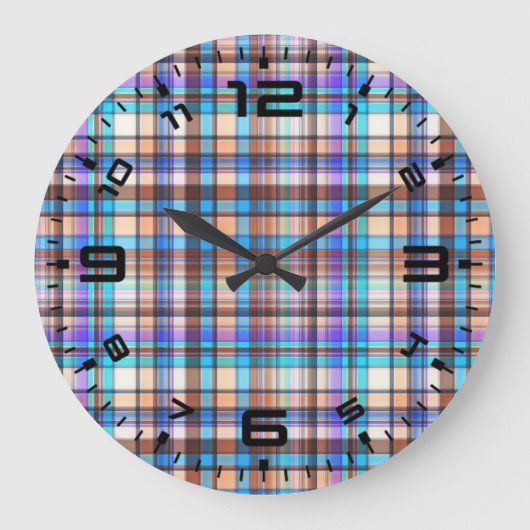 Plaid Stof Print Geruit Patroon-57688 Grote Klok (Voorkant)