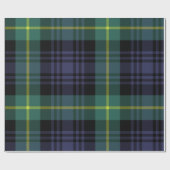 plaid Stylish Navy Christmas Cadeaupapier (Vlak)