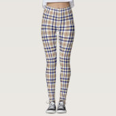 Plaid Tan Navy Rood XDIY BG Wit Leggings (Voorkant)