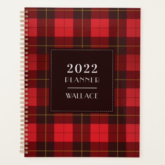 Plaid Tartan 2022 Clan Wallace À damiers rouge (Devant)