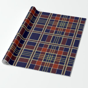 Plaid Tartan blauw en rood Cadeaupapier