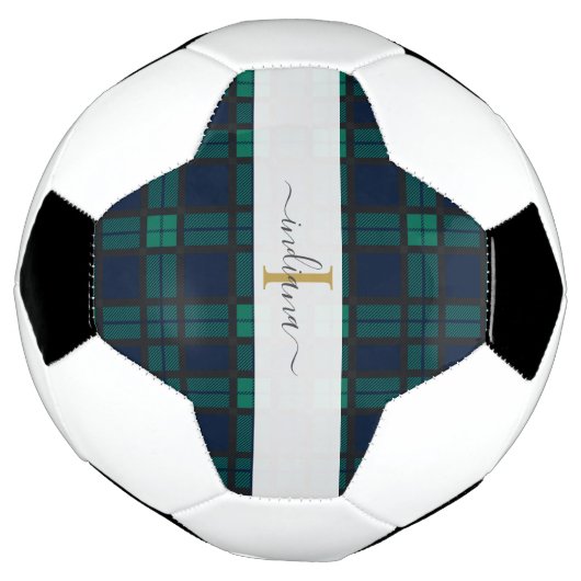Plaid Tartan Classique Monogramme Nom Script (Tourné)