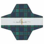 Plaid Tartan Classique Monogramme Nom Script (Plat)