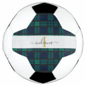 Plaid Tartan Classique Monogramme Nom Script (Devant)