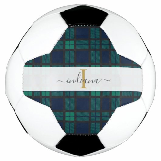 Plaid Tartan Classique Monogramme Nom Script (Devant)