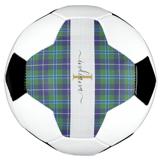 Plaid Tartan Monogramme Classique Nom Script (Tourné)