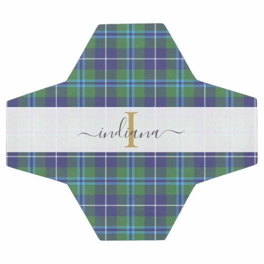 Plaid Tartan Monogramme Classique Nom Script (Plat)
